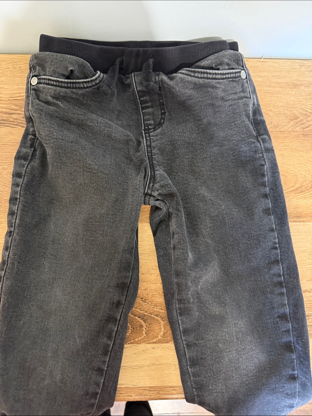 Falls Creek Kids Charcoal Gray Ribbed Waistband Jeans